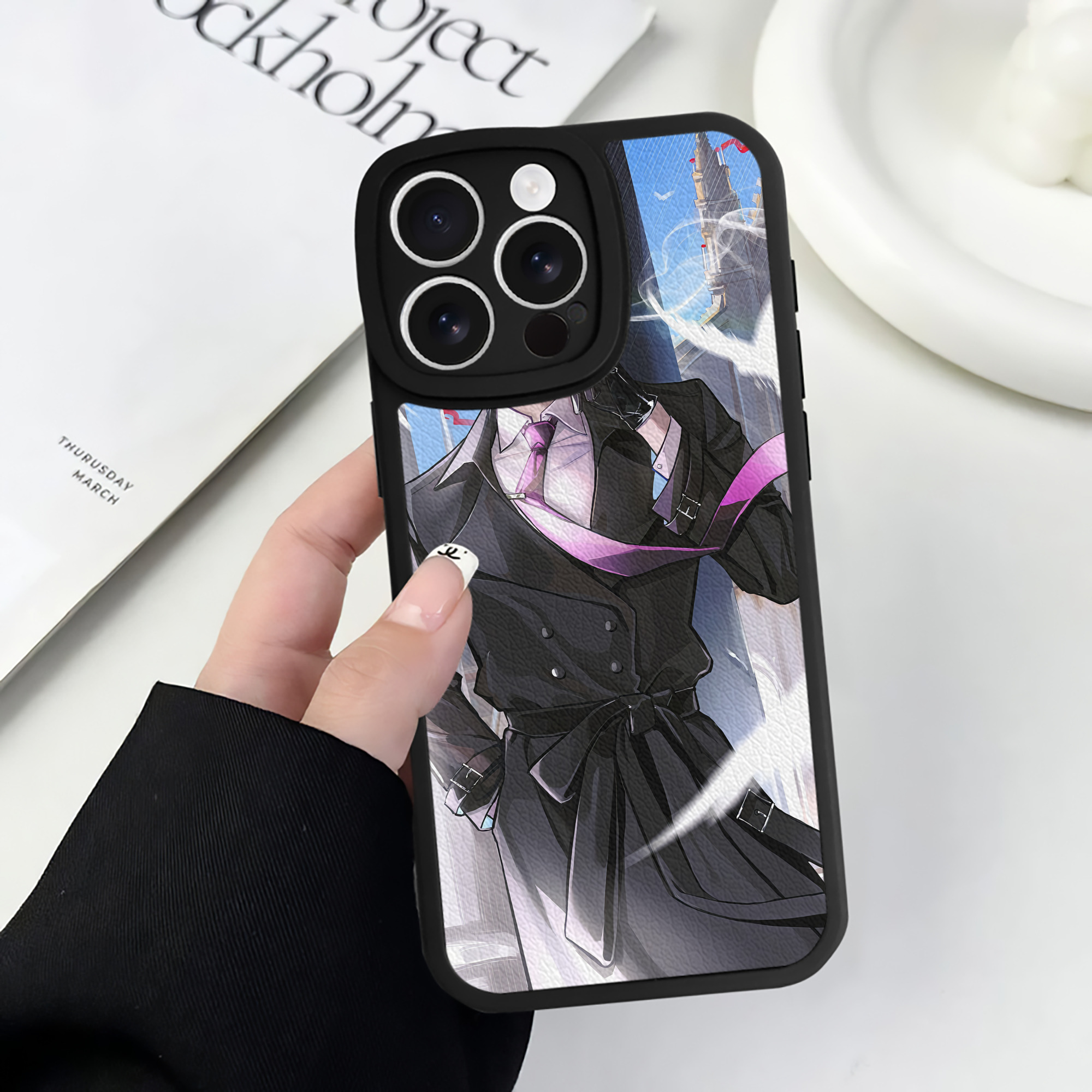 （画像用） 文豪ストレイドッグス Bungo Stray Dogs 【iPhone 16シリーズ対応】シリコンスマホケース（レザー調） 材質：シリコン